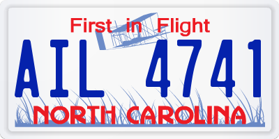 NC license plate AIL4741