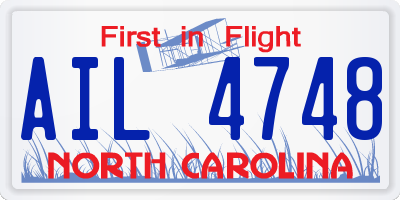 NC license plate AIL4748