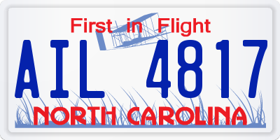 NC license plate AIL4817