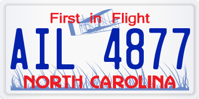 NC license plate AIL4877