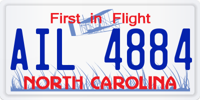 NC license plate AIL4884