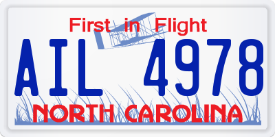 NC license plate AIL4978