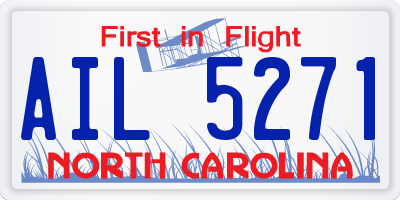 NC license plate AIL5271