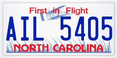 NC license plate AIL5405
