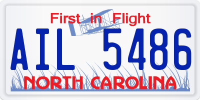 NC license plate AIL5486