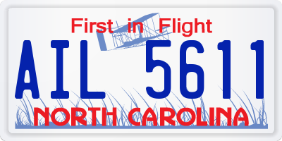 NC license plate AIL5611