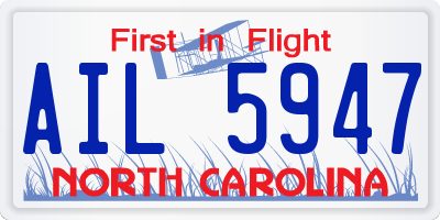 NC license plate AIL5947