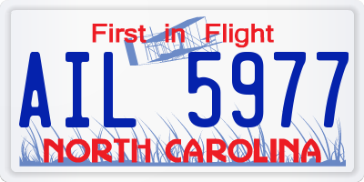 NC license plate AIL5977