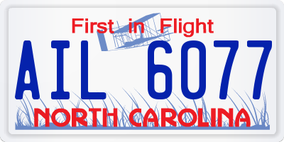 NC license plate AIL6077