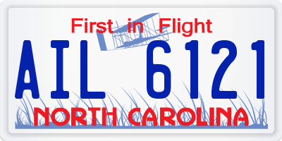 NC license plate AIL6121