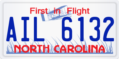NC license plate AIL6132