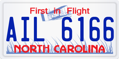 NC license plate AIL6166