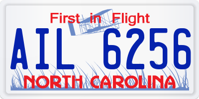 NC license plate AIL6256
