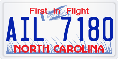 NC license plate AIL7180