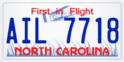 NC license plate AIL7718