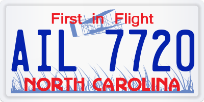 NC license plate AIL7720