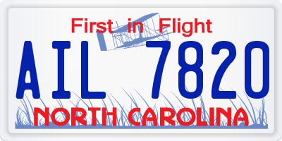 NC license plate AIL7820