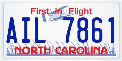 NC license plate AIL7861
