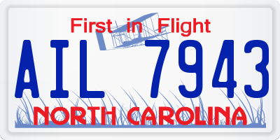 NC license plate AIL7943