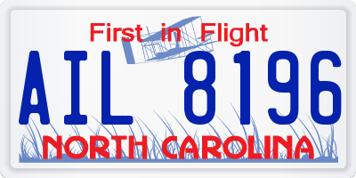 NC license plate AIL8196