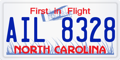 NC license plate AIL8328