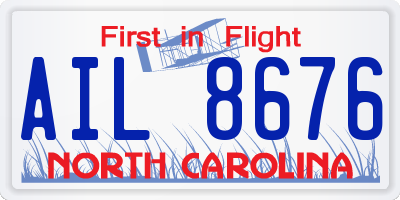 NC license plate AIL8676