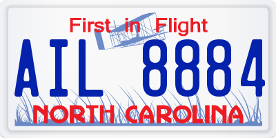 NC license plate AIL8884