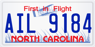 NC license plate AIL9184