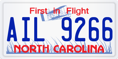 NC license plate AIL9266