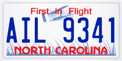 NC license plate AIL9341