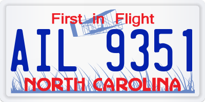NC license plate AIL9351