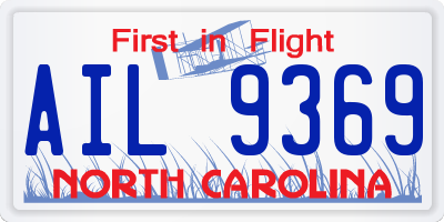 NC license plate AIL9369