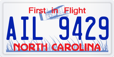 NC license plate AIL9429