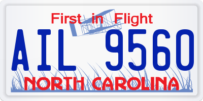 NC license plate AIL9560
