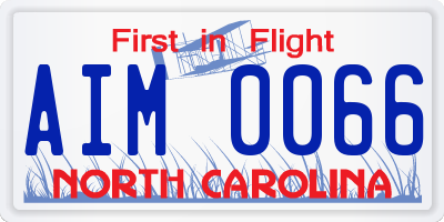 NC license plate AIM0066