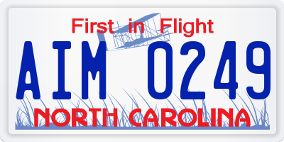 NC license plate AIM0249