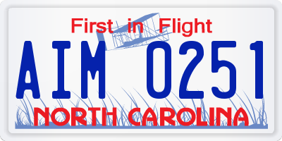 NC license plate AIM0251
