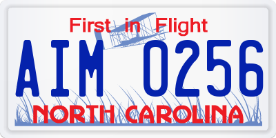 NC license plate AIM0256