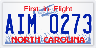 NC license plate AIM0273
