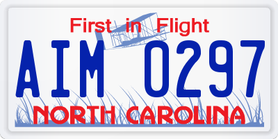 NC license plate AIM0297