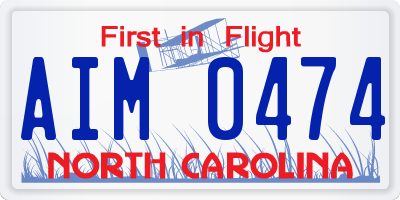 NC license plate AIM0474