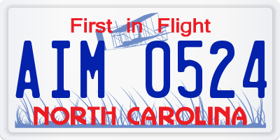 NC license plate AIM0524