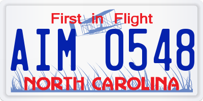 NC license plate AIM0548