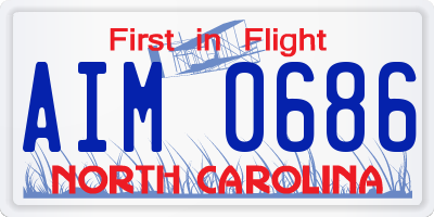 NC license plate AIM0686