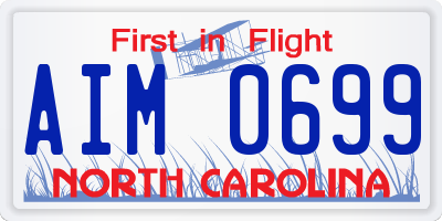 NC license plate AIM0699
