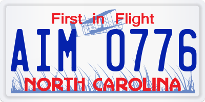 NC license plate AIM0776