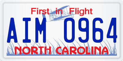 NC license plate AIM0964