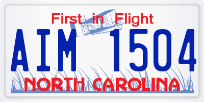 NC license plate AIM1504