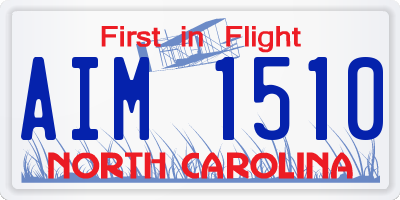 NC license plate AIM1510