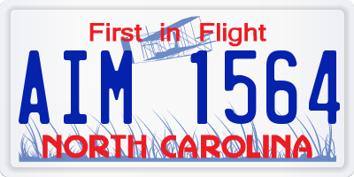 NC license plate AIM1564